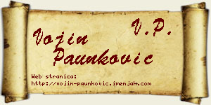 Vojin Paunković vizit kartica